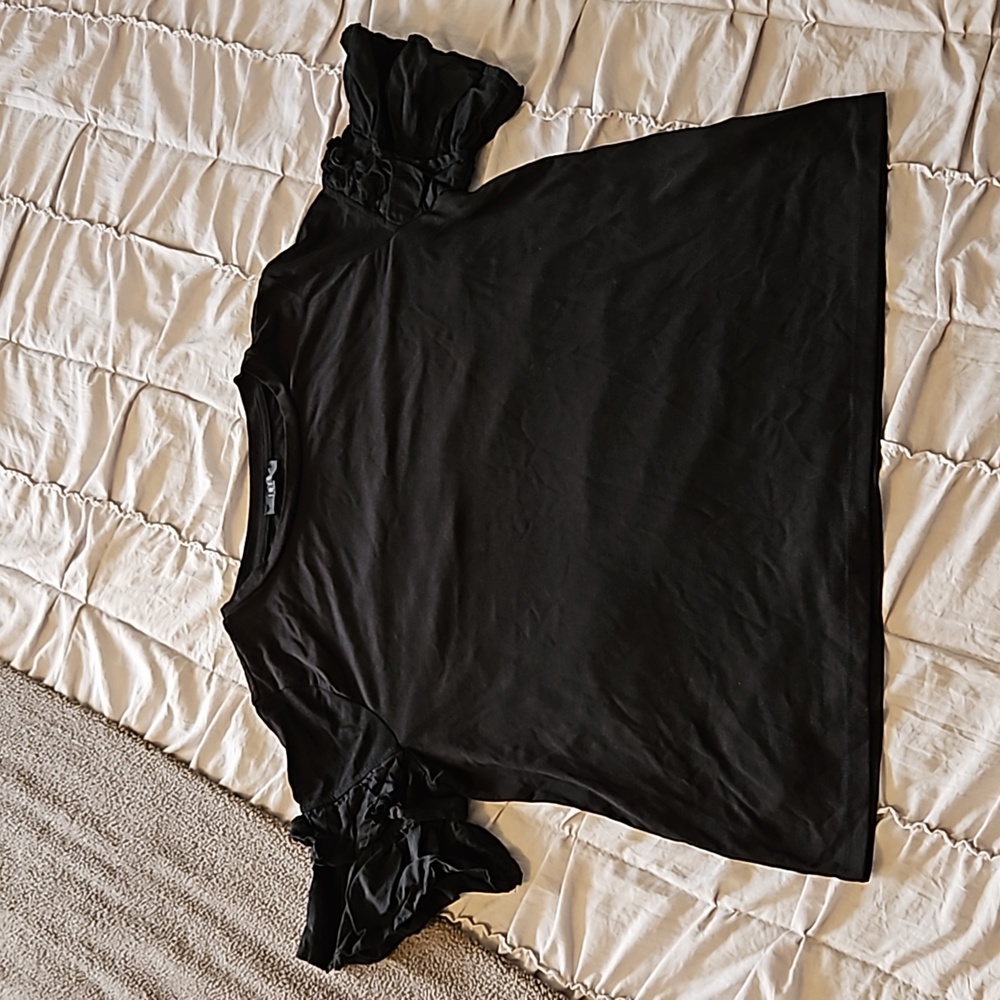Black Ruffle Blouse